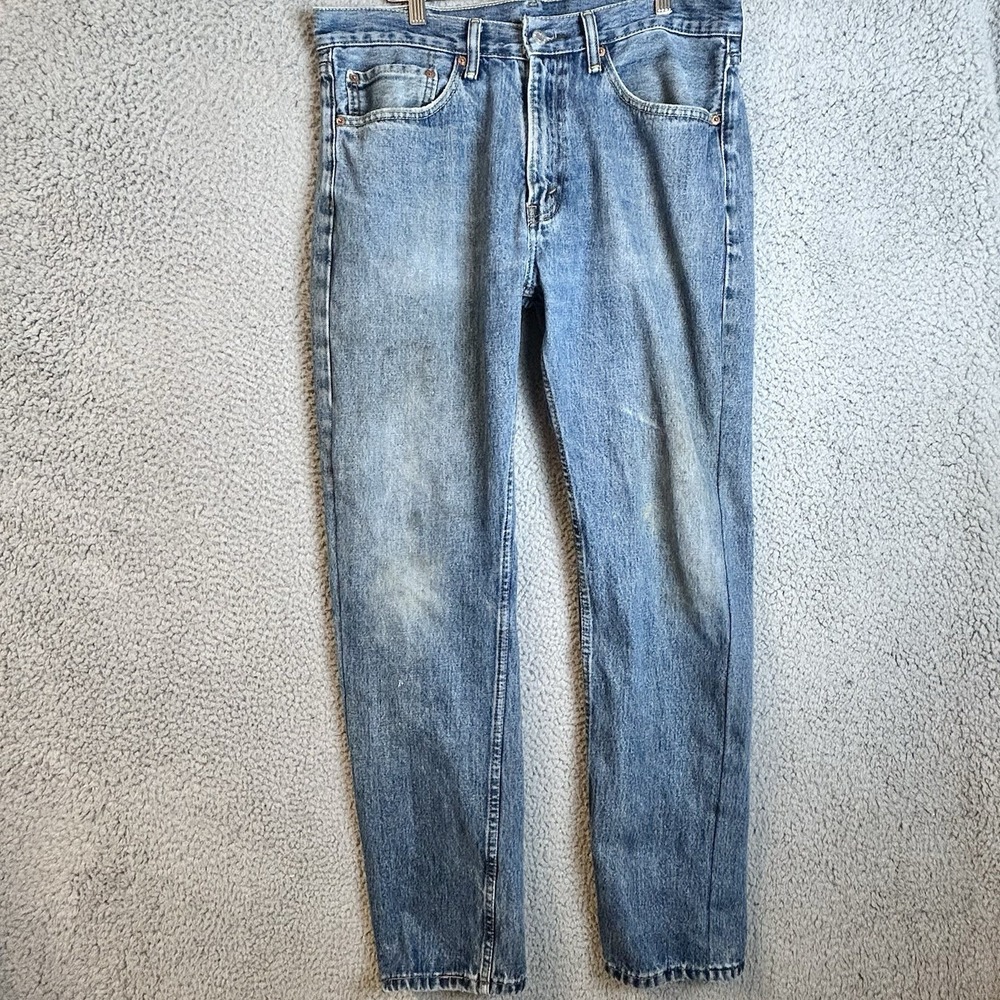 Levi's 505 Jeans Men's 34x32 Regular Fit Straight Blue Wash Denim Tailored